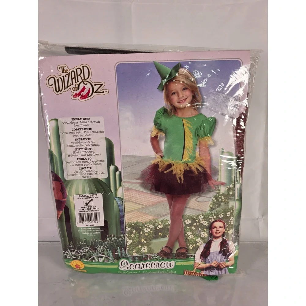 Wizard of Oz Scarecrow Tutu Costume Girl Small Fancy Dress Up Green Brown Sparke